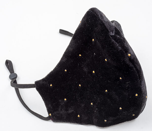 Mondmasker Velvet Black Copper Dots